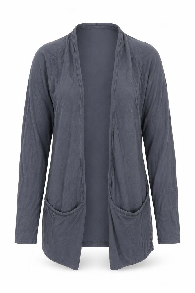 Graffic Women’s Grey Jersey Open Front Coatigan Size S