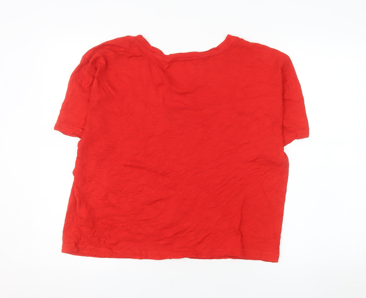Tommy Jeans Women's Red Cotton Short Sleeve T-Shirt Size L