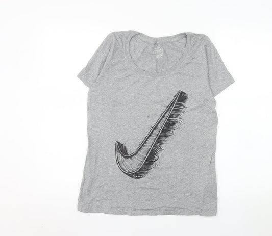 Nike Womens Grey Athletic Fit T-Shirt Medium Short Sleeve Cotton