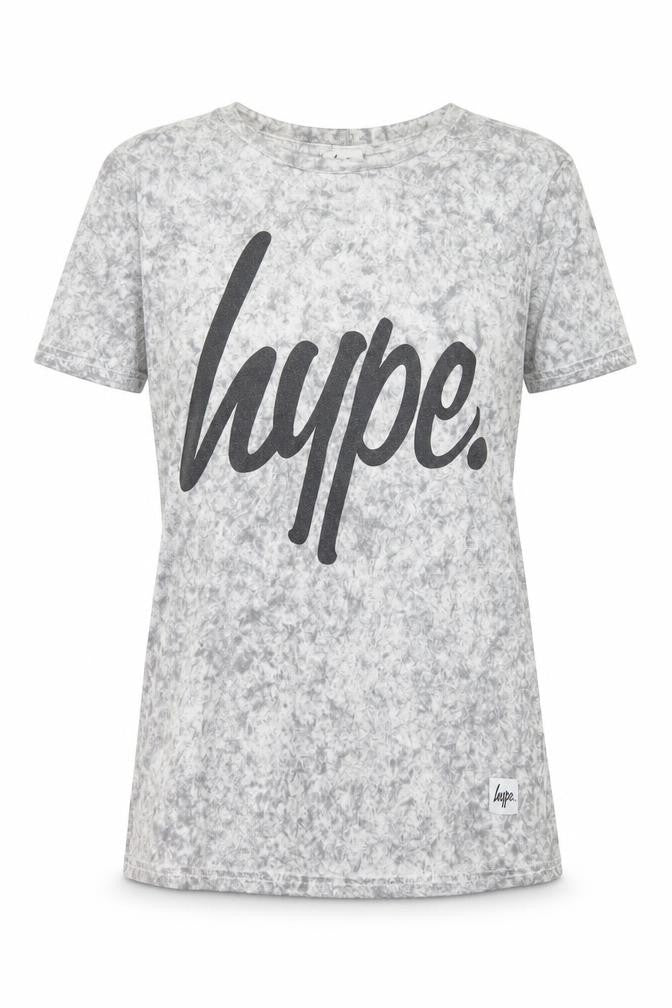 Hype Women's Grey Short Sleeve Crew Neck Logo T-Shirt Medium