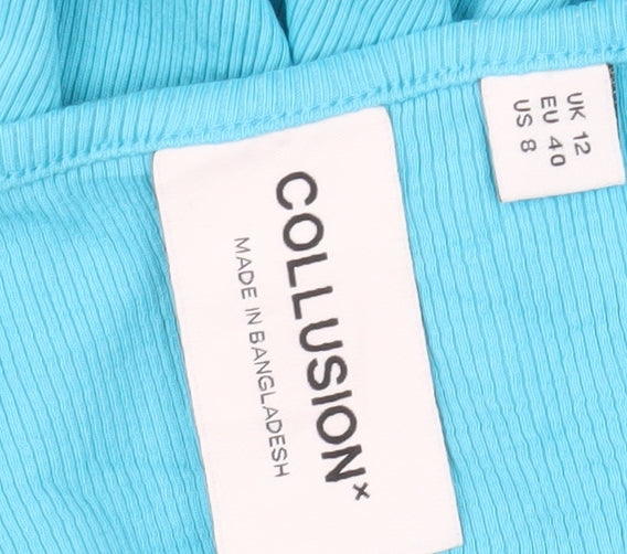 Collusion Women's Blue Size 12 Midi Slip Dress