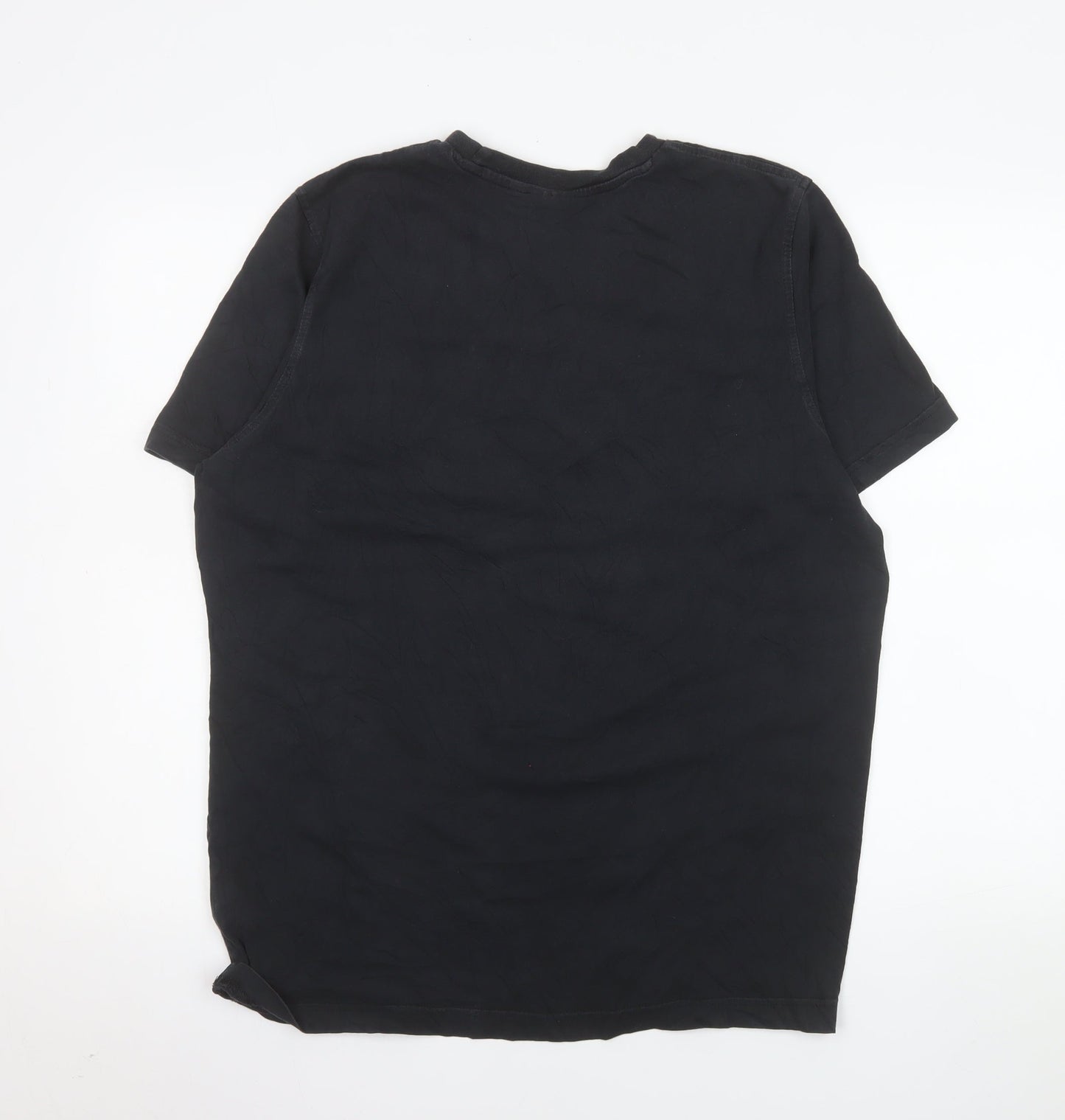 Adidas Men's Black Trefoil Logo Cotton Crew Neck T-Shirt Size L