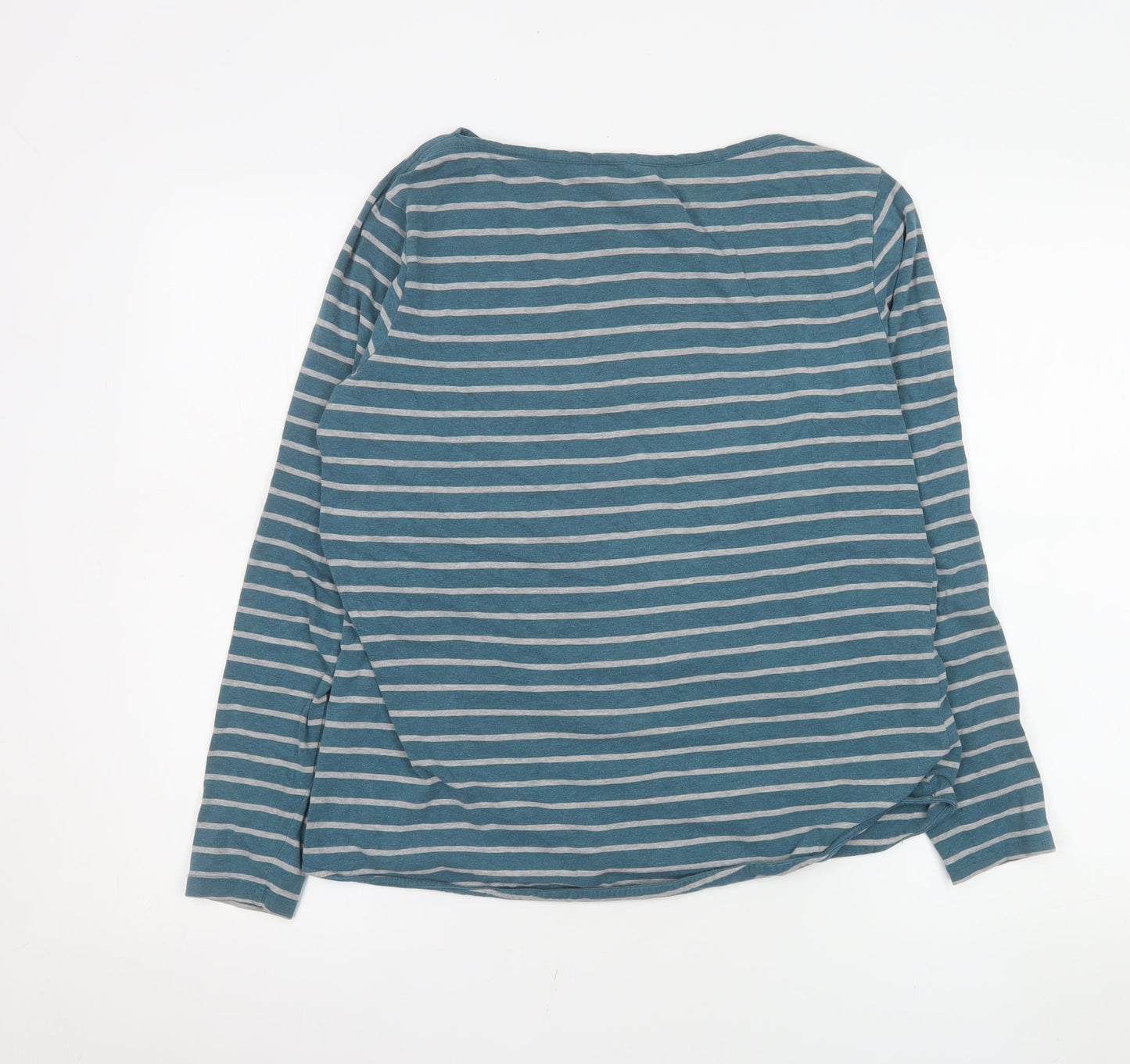 FatFace Women’s Blue Striped Long Sleeve Cotton T-Shirt Size 12