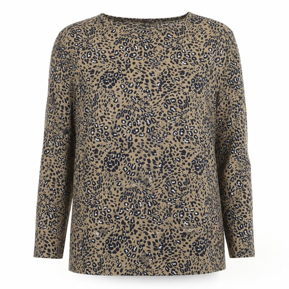 Marks & Spencer Women’s Beige Animal Print Blouse Size 10 Long Sleeve