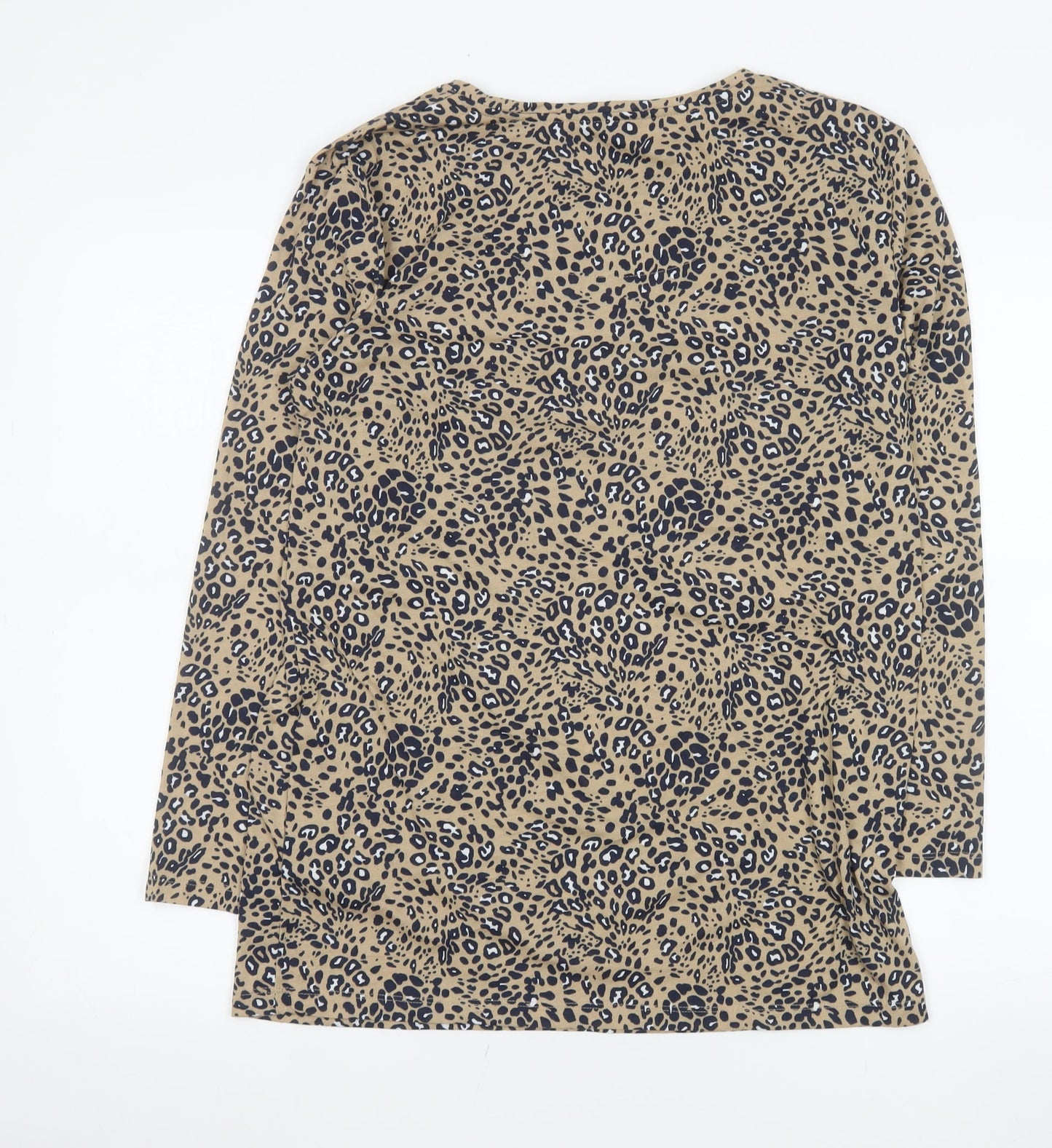 Marks and Spencer Women’s Beige Animal Print Blouse Size 10 Long Sleeve