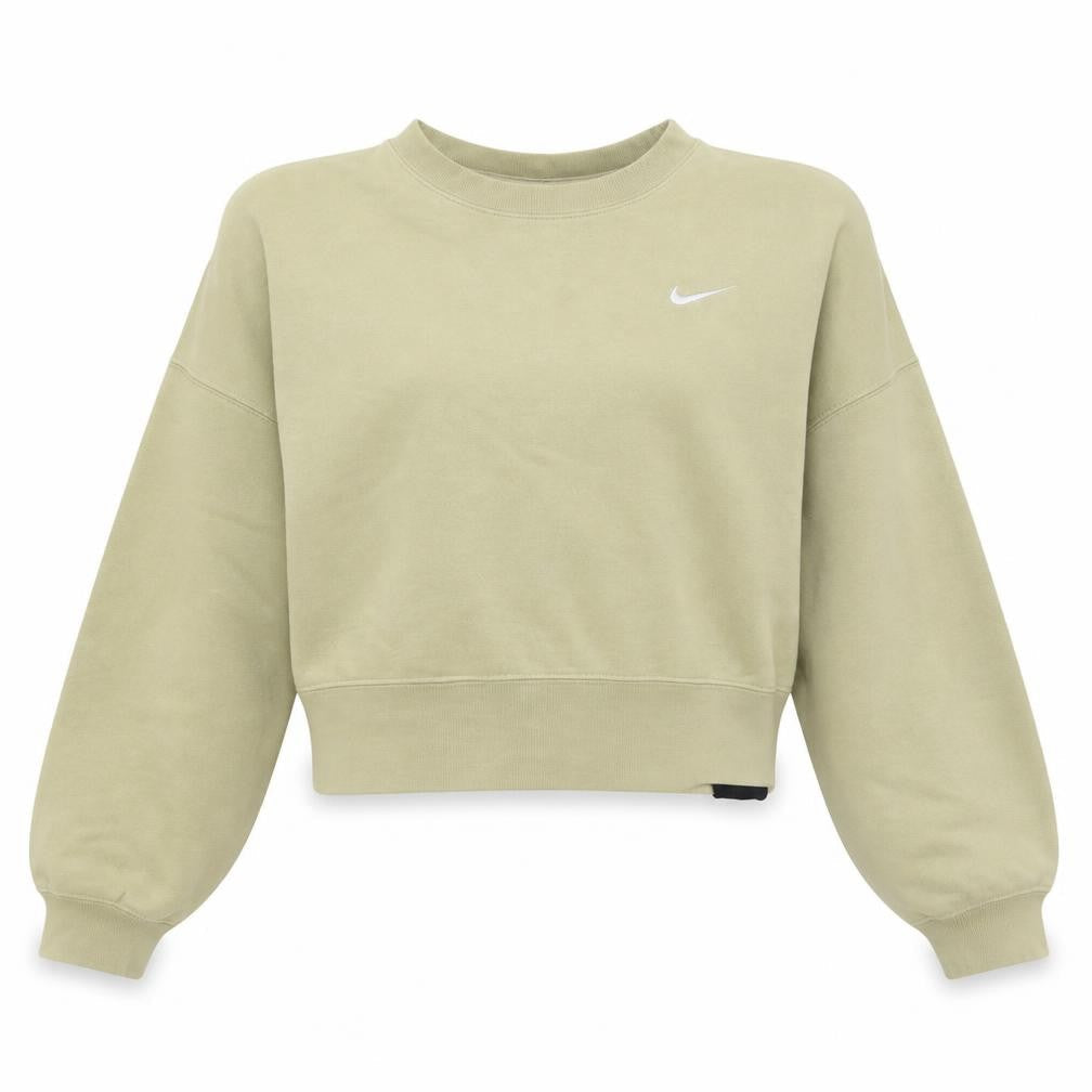 Front view of Nike Women's Beige Crew Neck Pullover Sweatshirt M