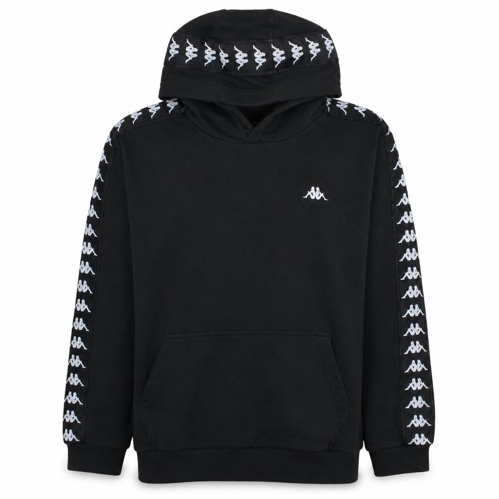 Kappa Boys Black Logo Tape Pullover Hoodie Size 14-15 Years