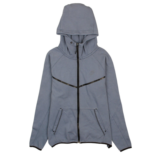Nike Men's Blue Full Zip Hoodie Size M High Neck Sportswear