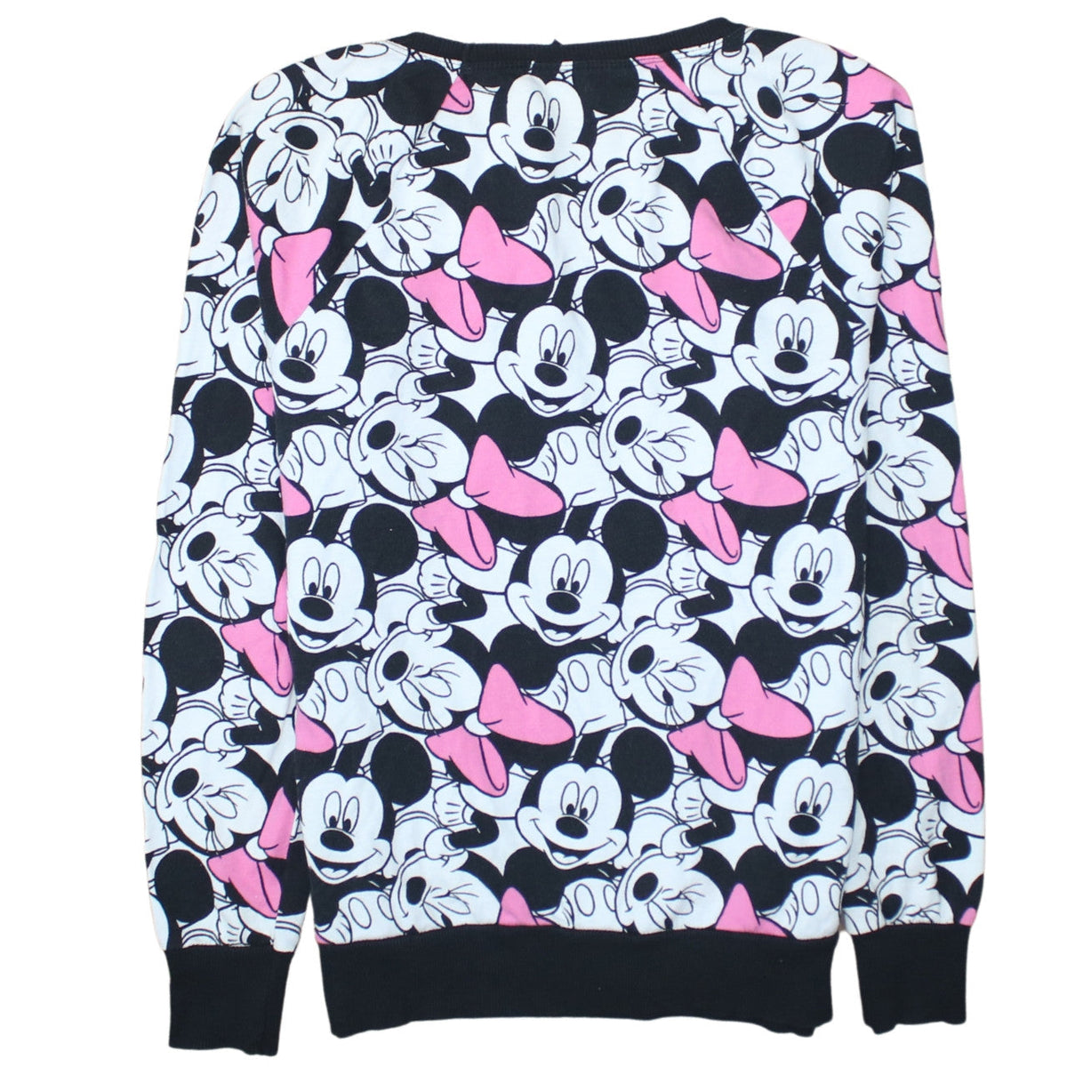 Brand and care label for Disney at George Women Black Pink Mickey & Minnie Sweatshirt UK 12
