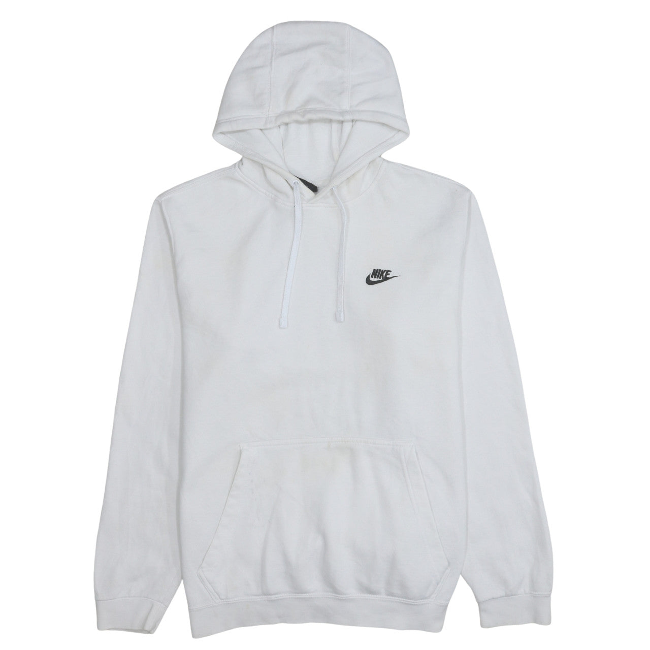 Nike Men's White Pullover Hoodie Size L Sports Fleece Sweatshirt