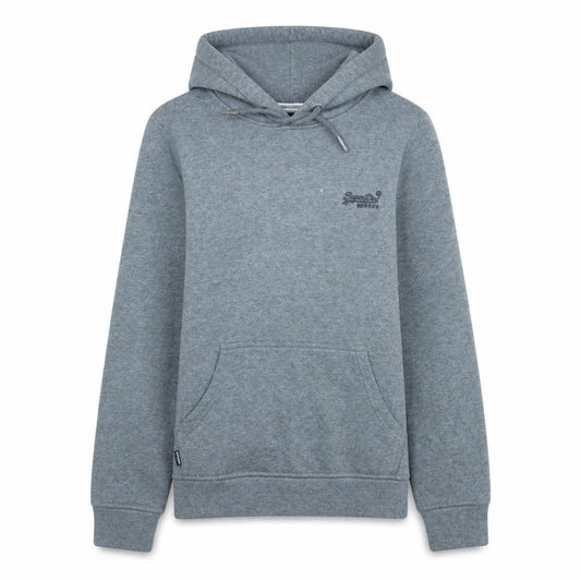Superdry Women Grey Hoodie Pullover UK 10 Hooded Logo Casual