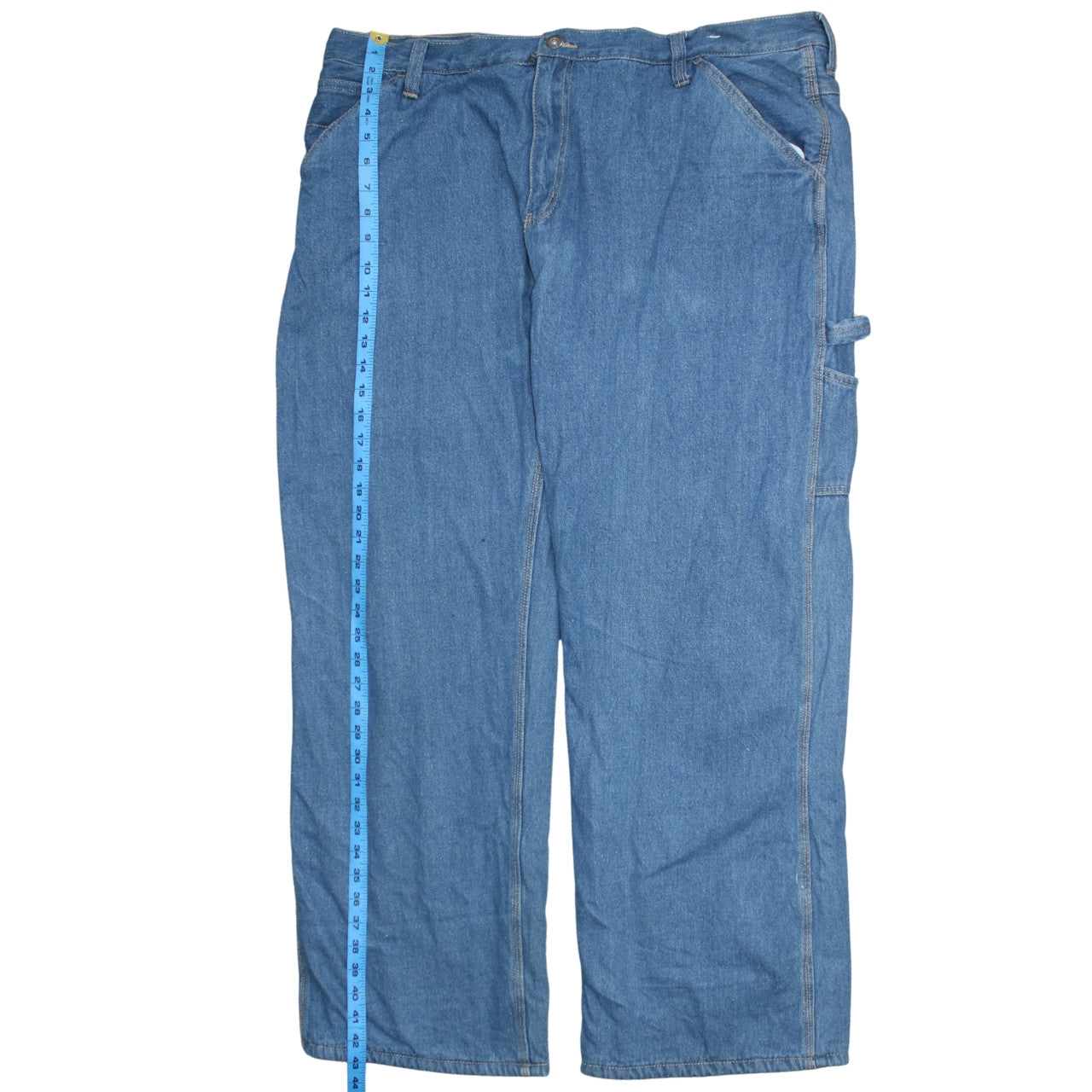 Faded Glory Men Blue 42x32 Relaxed Straight Lined Denim Jeans
