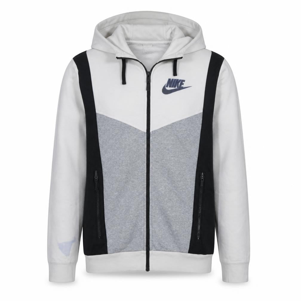 Nike Mens Grey Full Zip Hoodie L Logo Sportswear Jacket