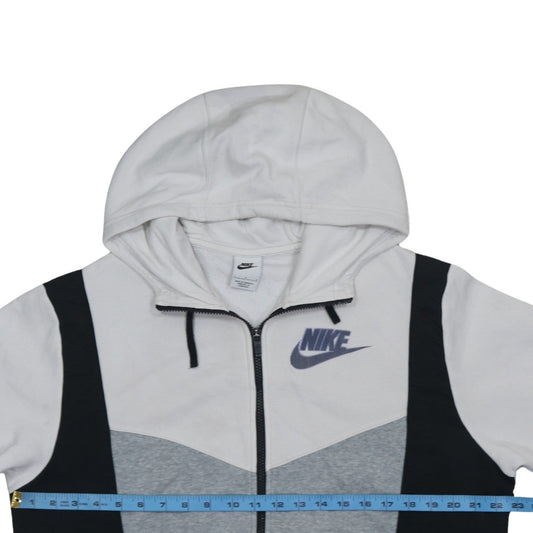 Nike Mens Grey Full Zip Hoodie L Logo Sportswear Jacket
