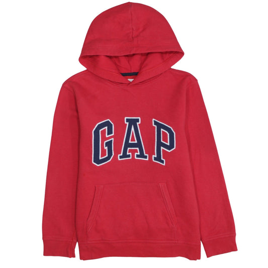 GAP Kids Boys Red Pullover Hoodie Size 14-16 Classic Logo Cotton Blend