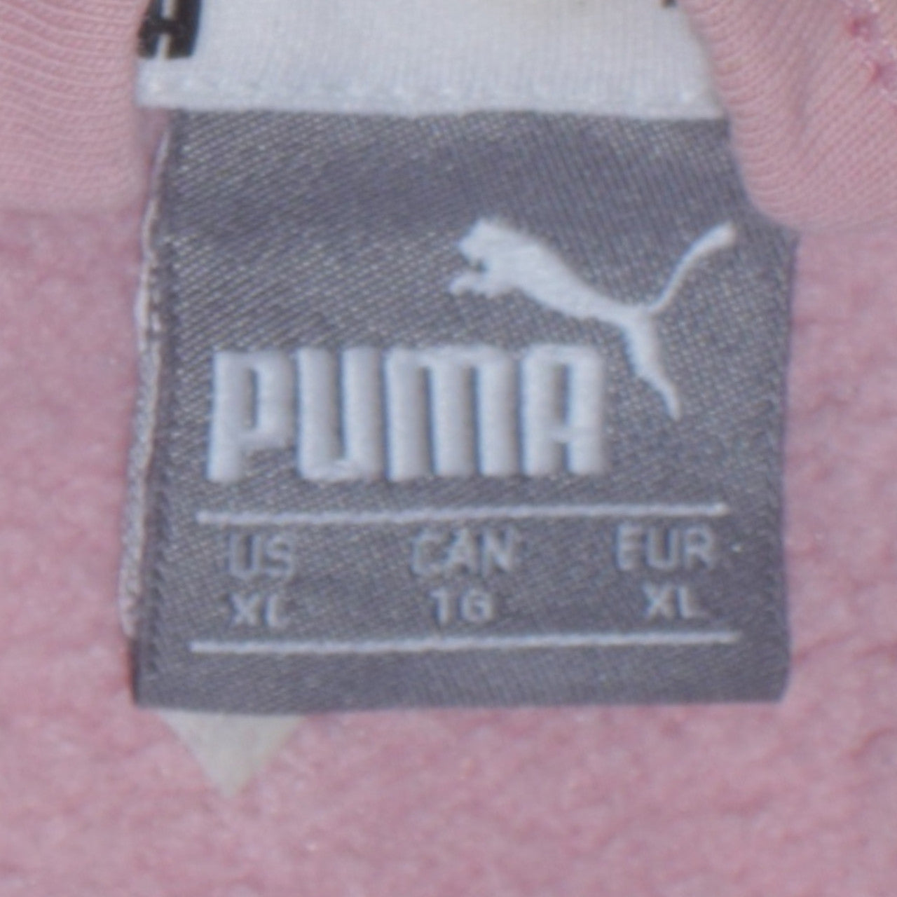 Puma Womens Pink Full Zip Hoodie XL - Soft Fleece Lined Sweatshirt
