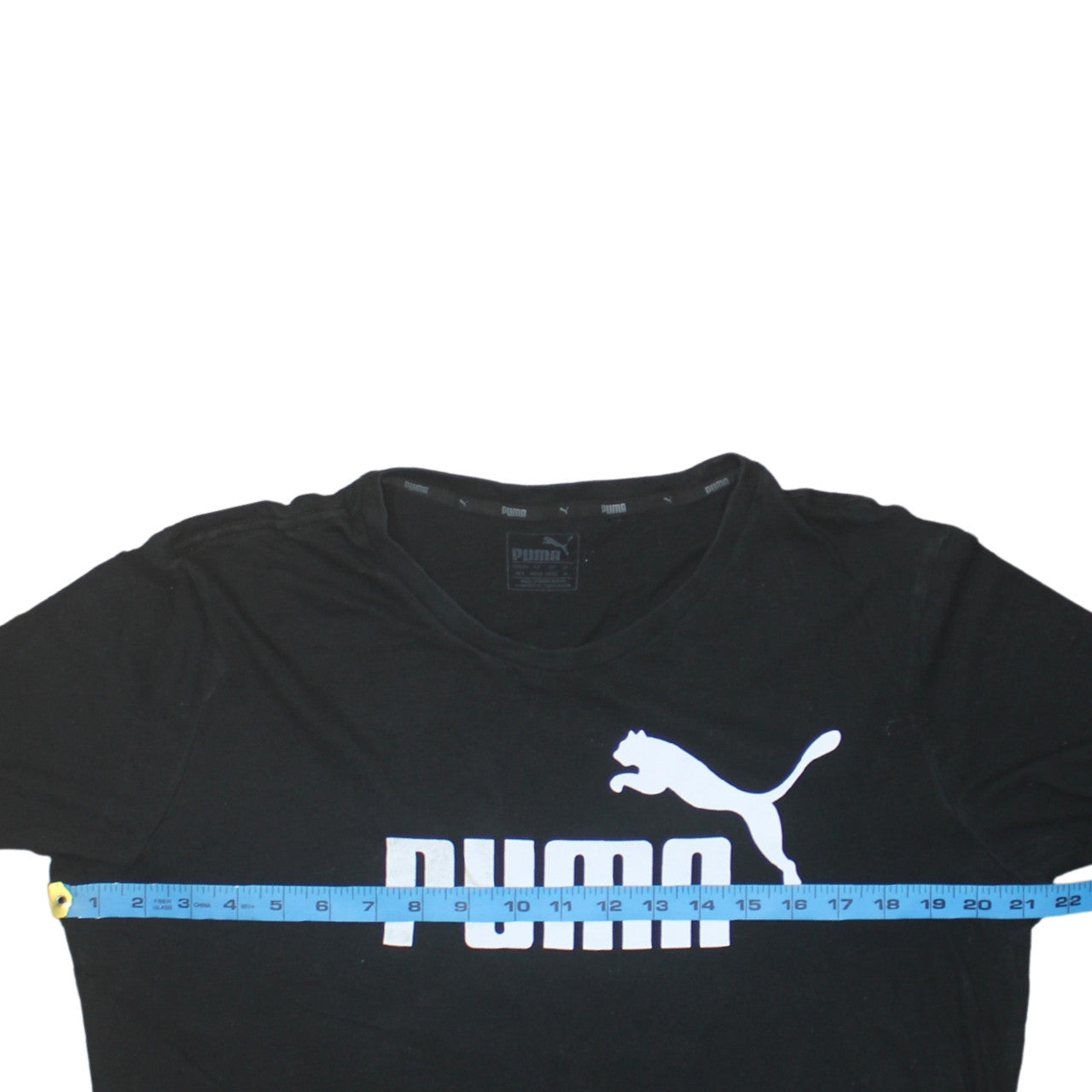 Puma Men Black Medium Graphic Logo Short Sleeve T-Shirt