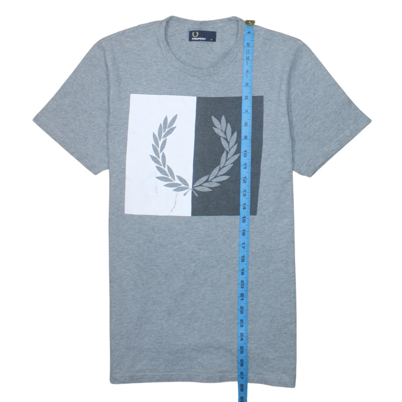 Fred Perry Men's Grey Graphic Logo T-Shirt Size M