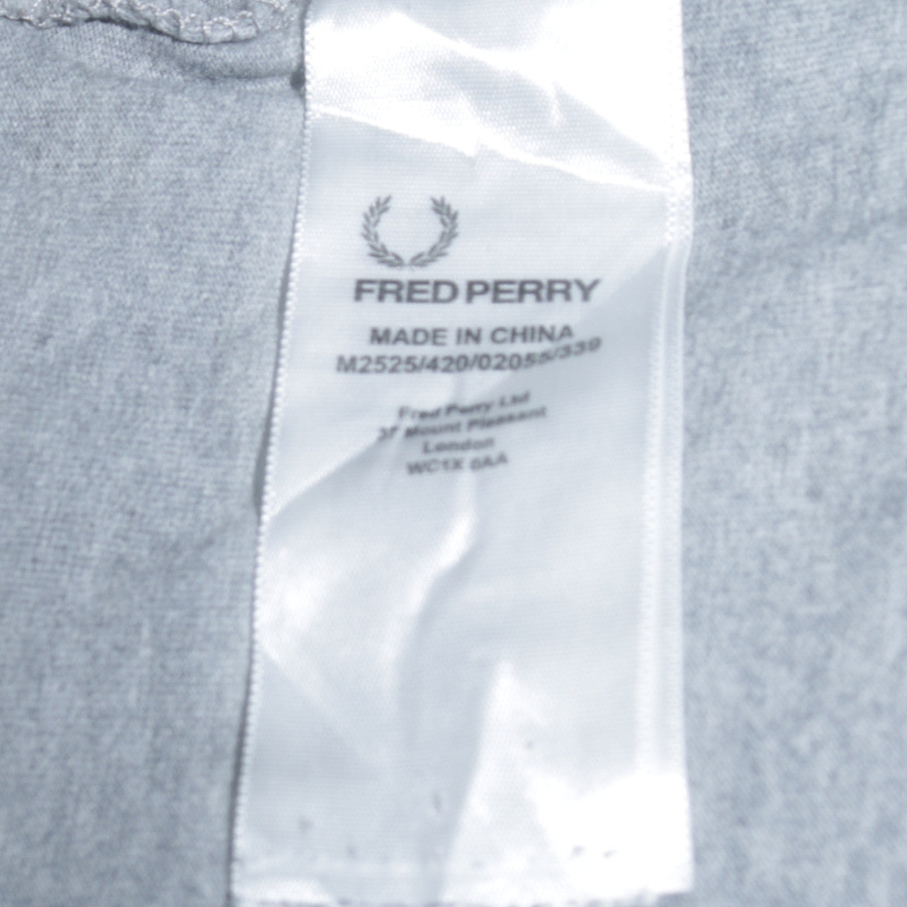 Fred Perry Men's Grey Graphic Logo T-Shirt Size M