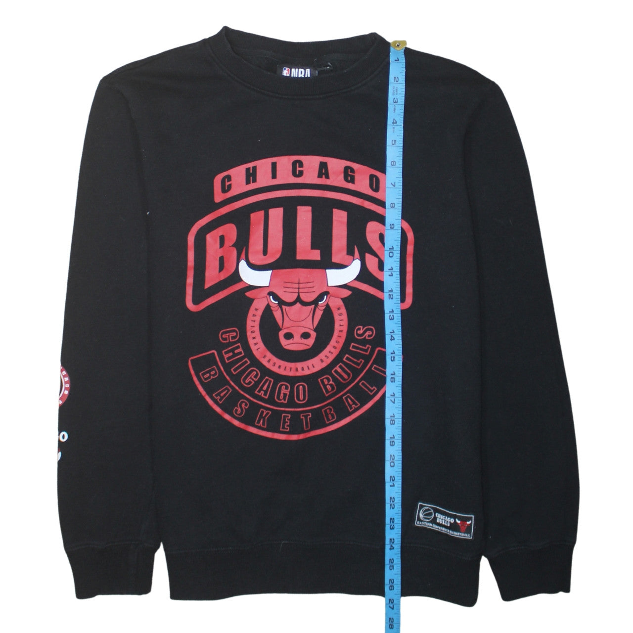 NBA Mens Black Chicago Bulls Pullover Sweatshirt Size L
