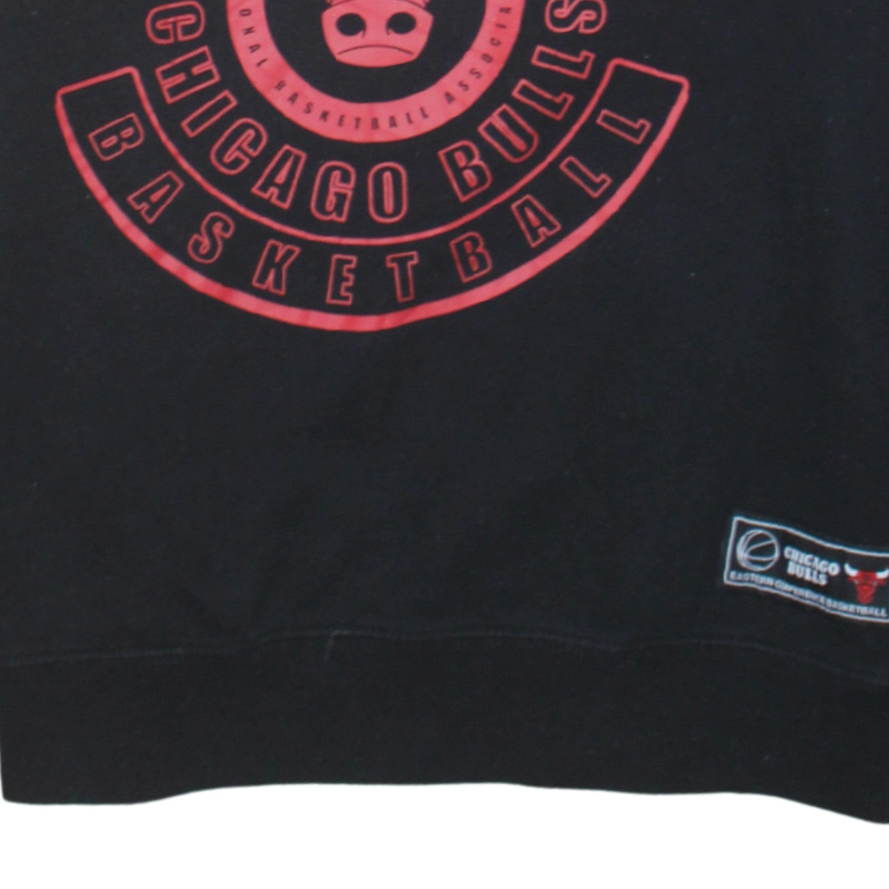 NBA Mens Black Chicago Bulls Pullover Sweatshirt Size L