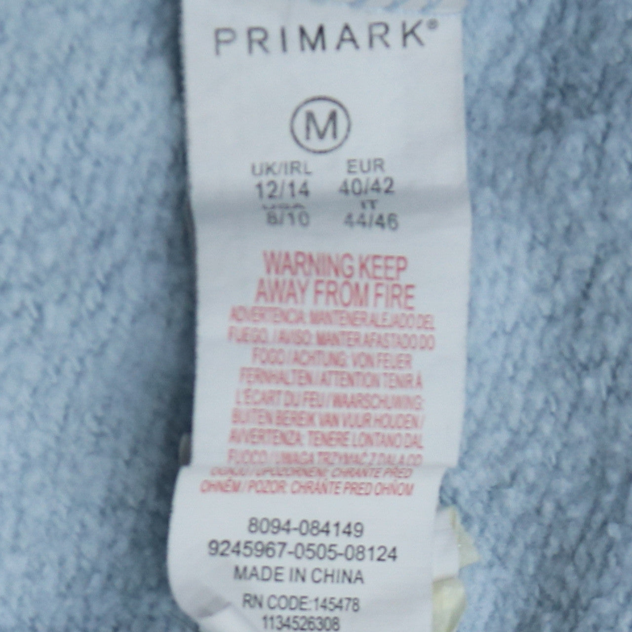 Disney Primark Women Light Blue Stitch Sweatshirt Size 12/14