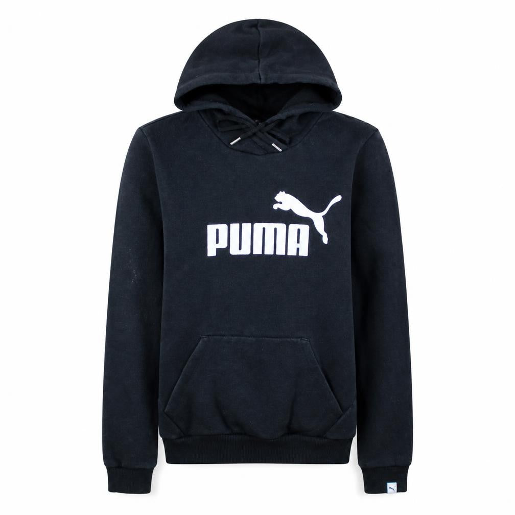 Front view of Puma Women's Black, size 12, Pullover Hoodie Sweatshirt