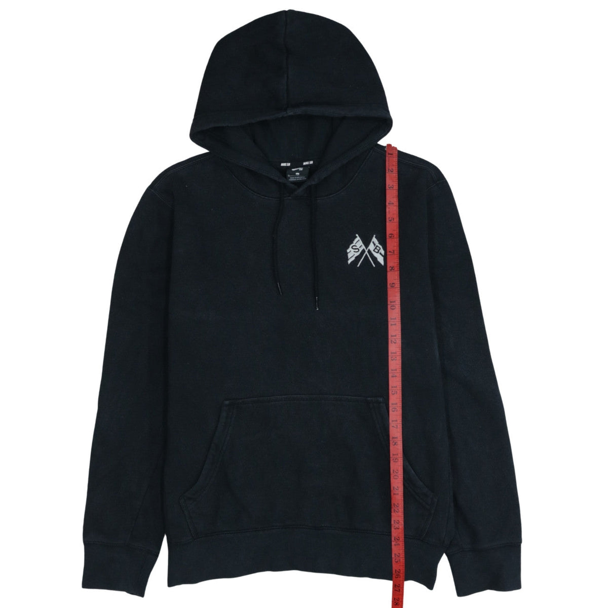 Back view of Nike SB Men's Black Pullover Hoodie M Logo Skateboarding Fleece
