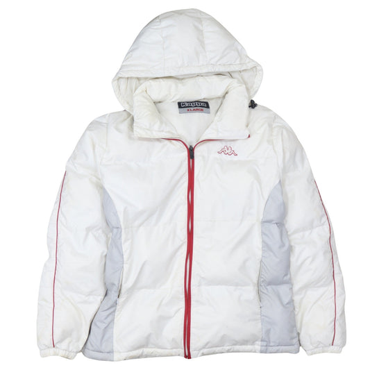 Kappa Men’s White XL Puffer Jacket Hooded Winter Coat