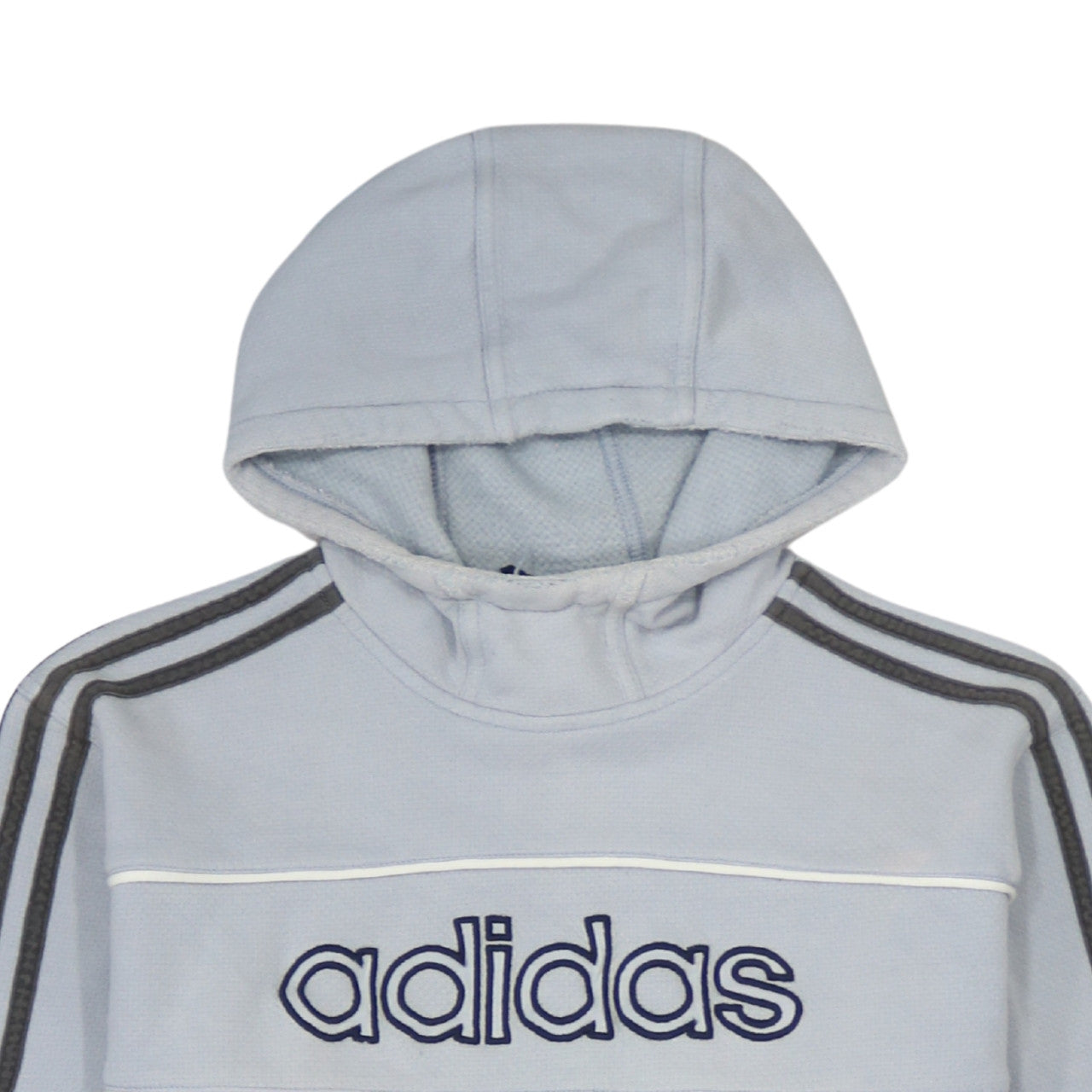 Adidas Men Grey Pullover Hoodie Medium Logo Sports Style