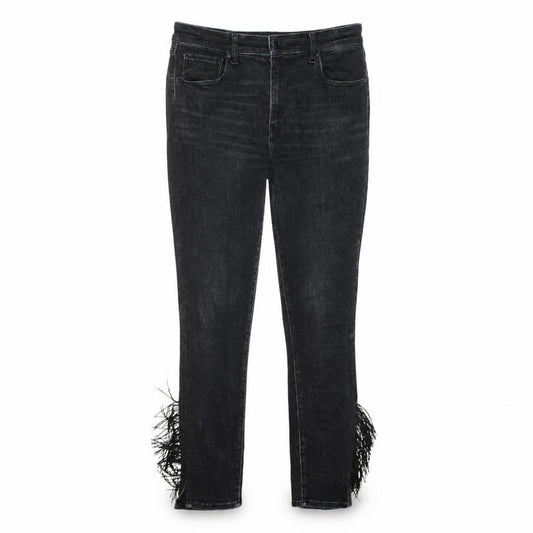 Levi's Women's Black High Rise Skinny Fringe Hem Jeans Size 31