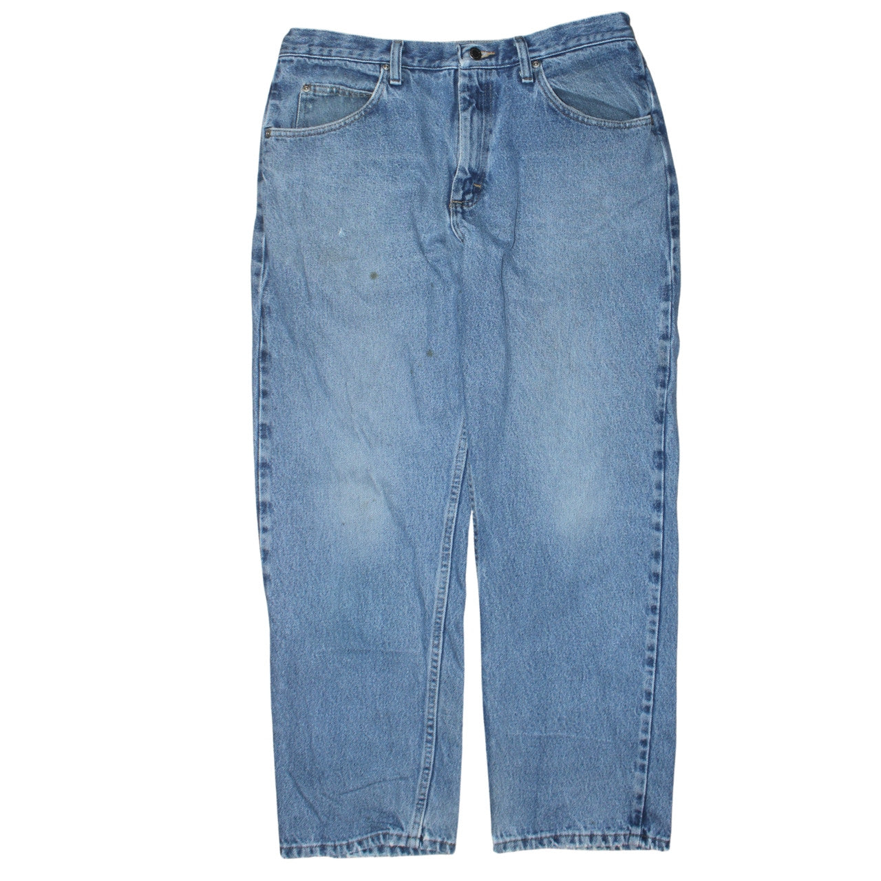 Wrangler Men's Blue Relaxed Fit Straight Jeans 34W 29L Denim