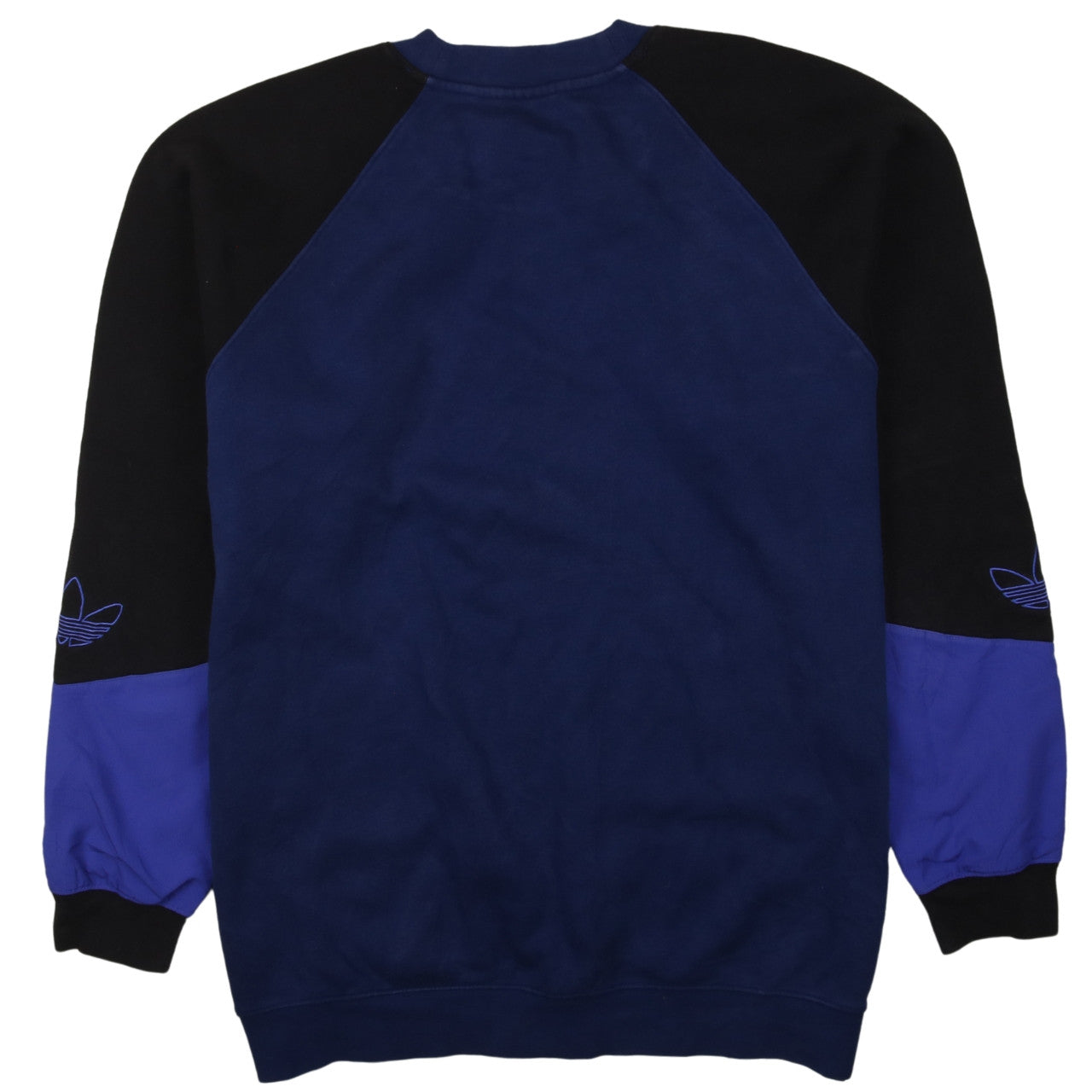 Adidas Men's Blue Black XL Pullover Sweatshirt Crew Neck Fleece