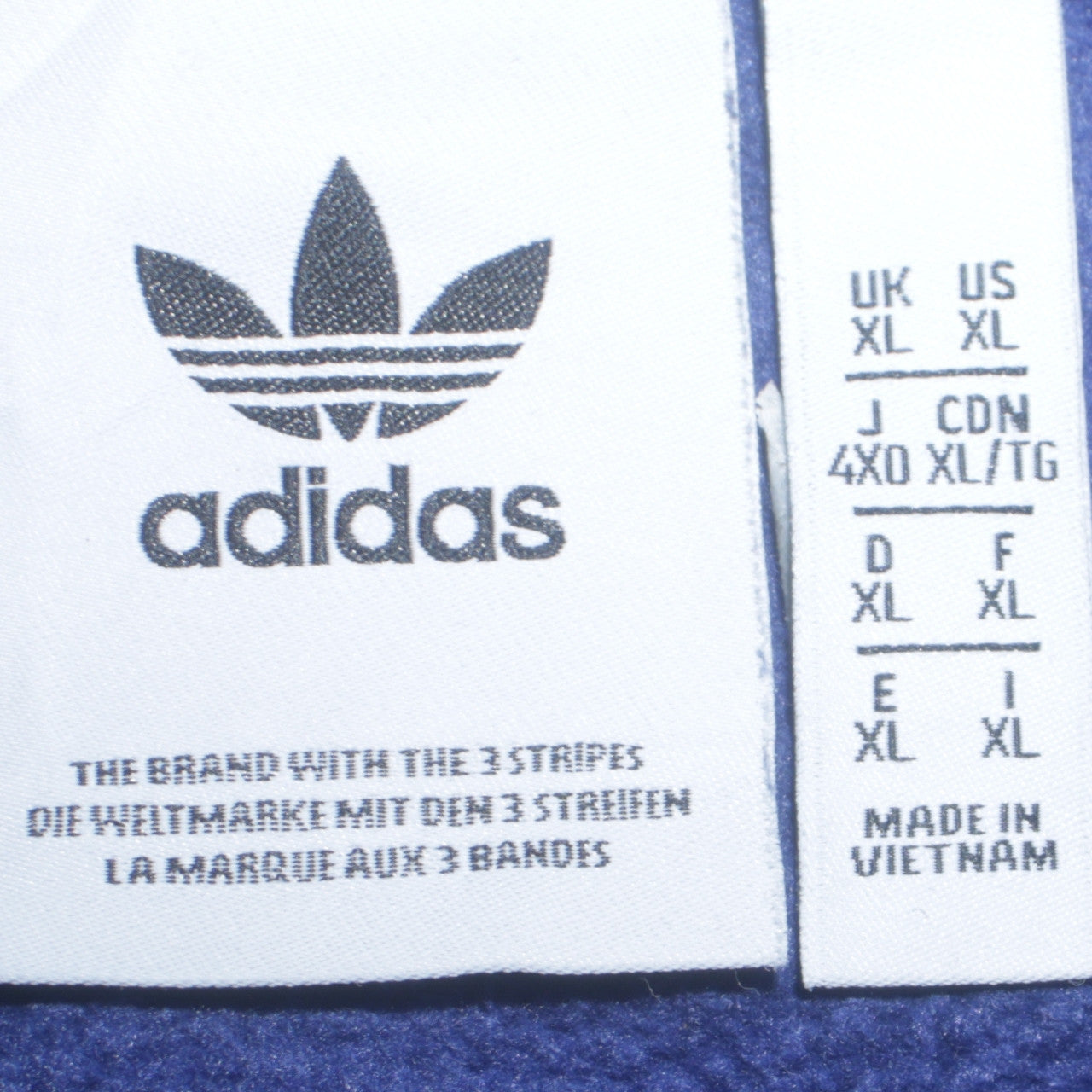 Adidas Men's Blue Black XL Pullover Sweatshirt Crew Neck Fleece