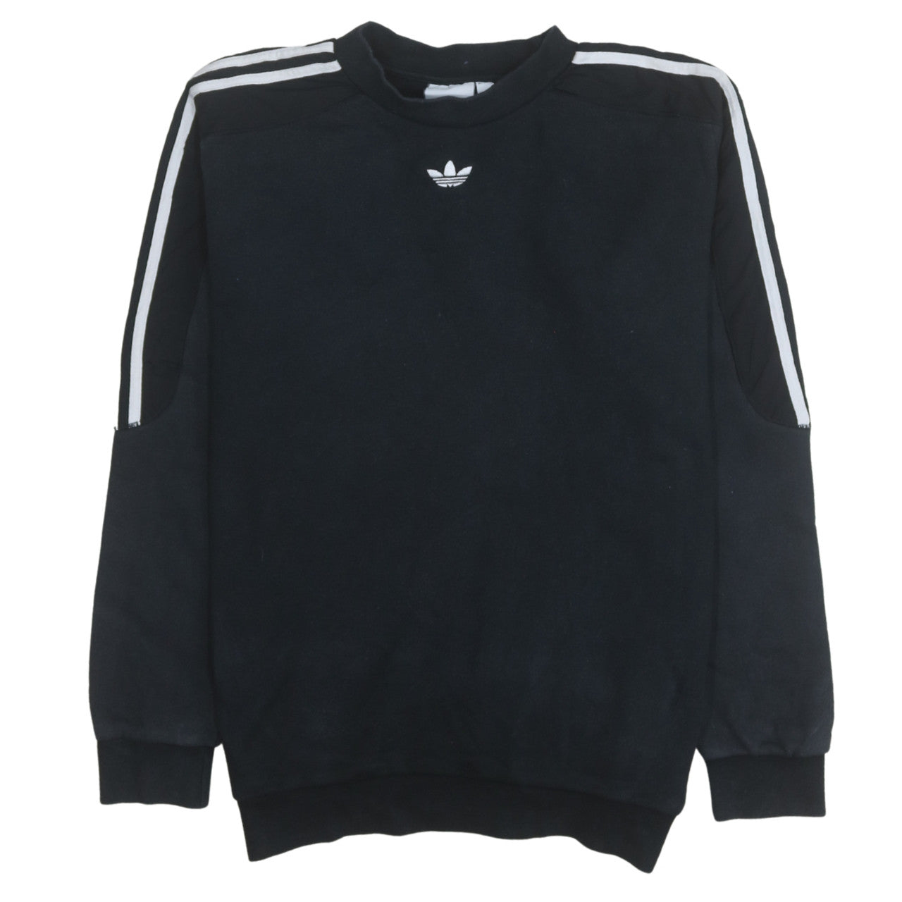 Adidas Mens Black Crew Neck Pullover Sweatshirt S Regular Fit