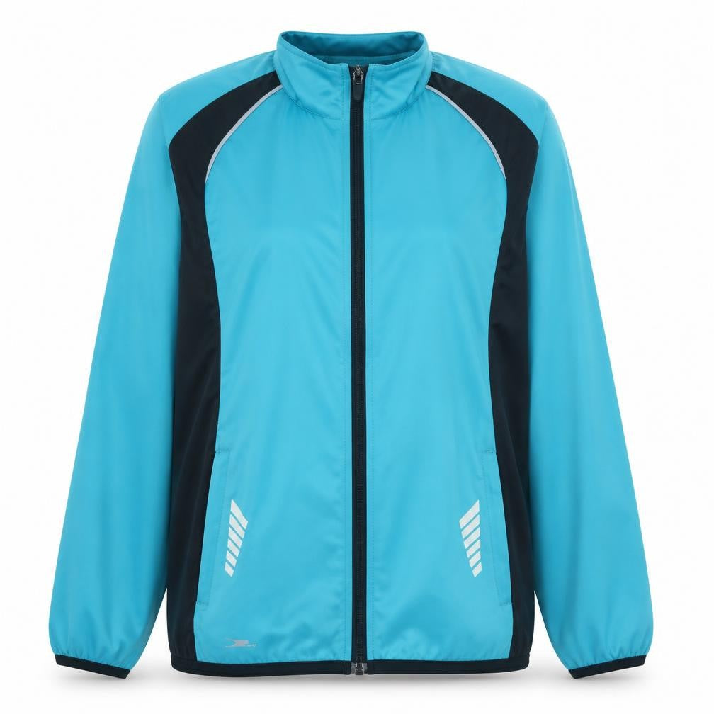 Front view of Speedo Women Blue Track Jacket, size 14, Lightweight Full Zip