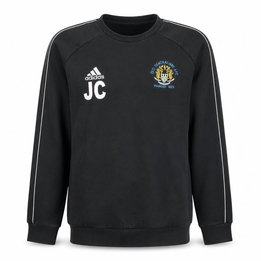 Front view of Adidas Men's Black Medium Pullover Sweatshirt Old Centralians AFC