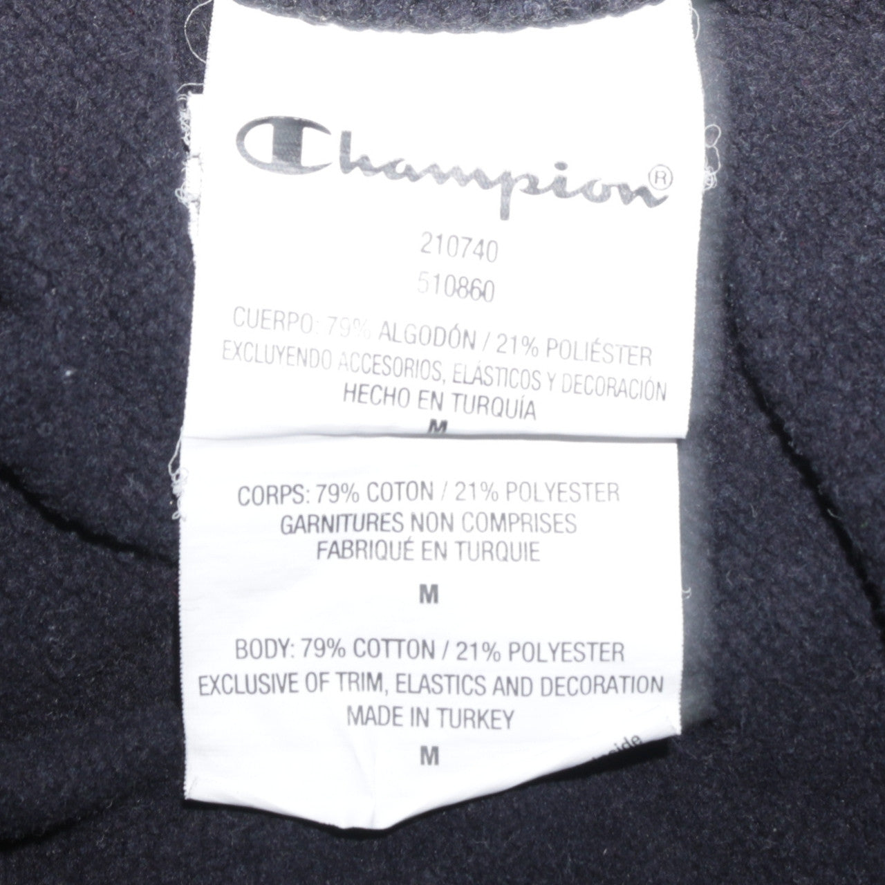Champion Men's Black Crew Neck Logo Sweatshirt Medium
