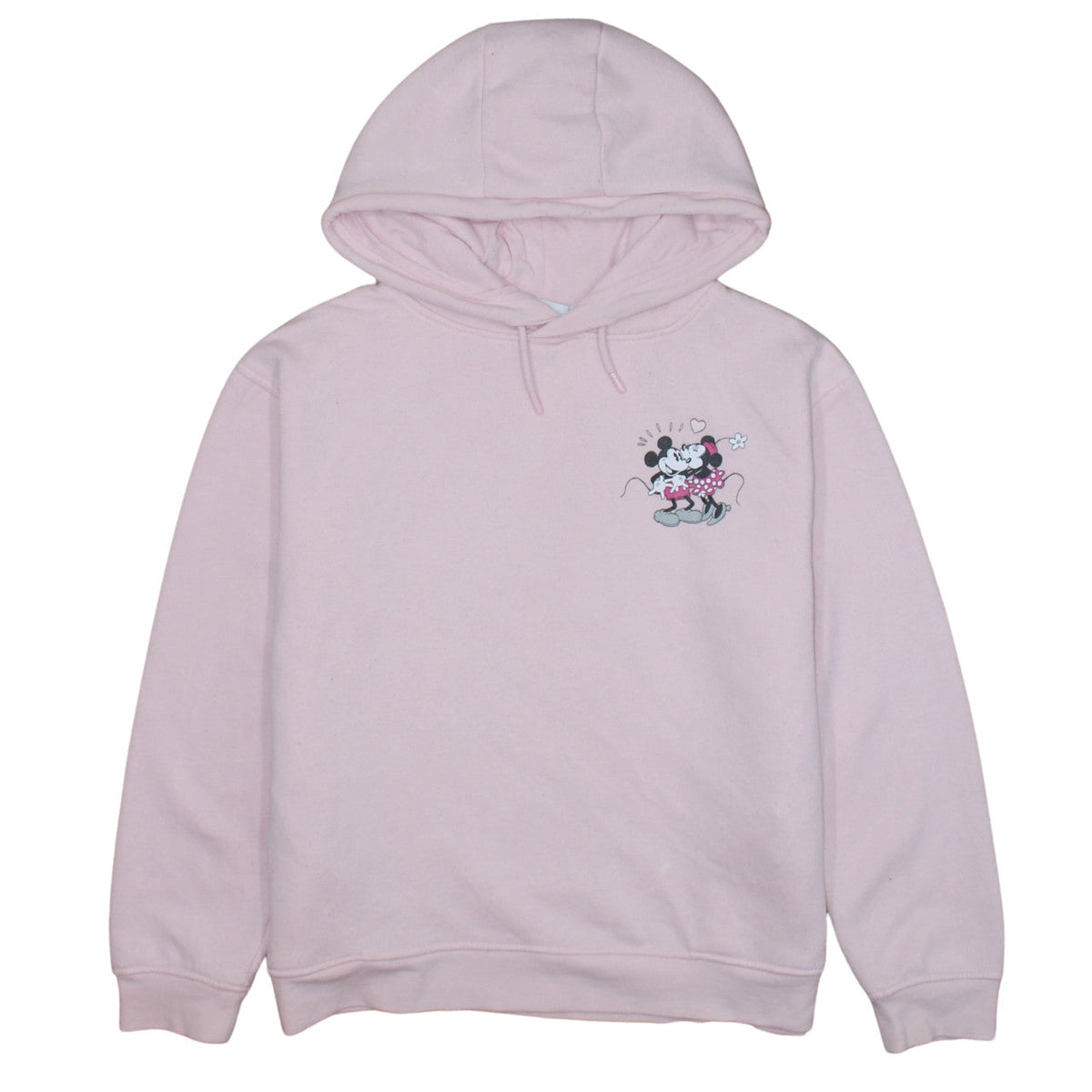 Front view of Disney Primark Women’s Pink Hoodie Medium UK 12/14 Minnie Mouse Graphic