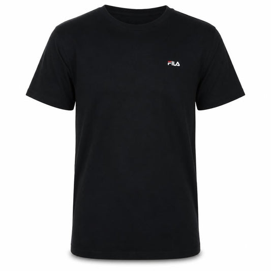 Fila Men's Black Cotton Crew Neck Short Sleeve T-Shirt Size S