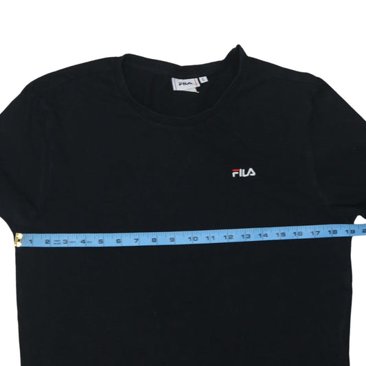 Fila Men's Black Cotton Crew Neck Short Sleeve T-Shirt Size S
