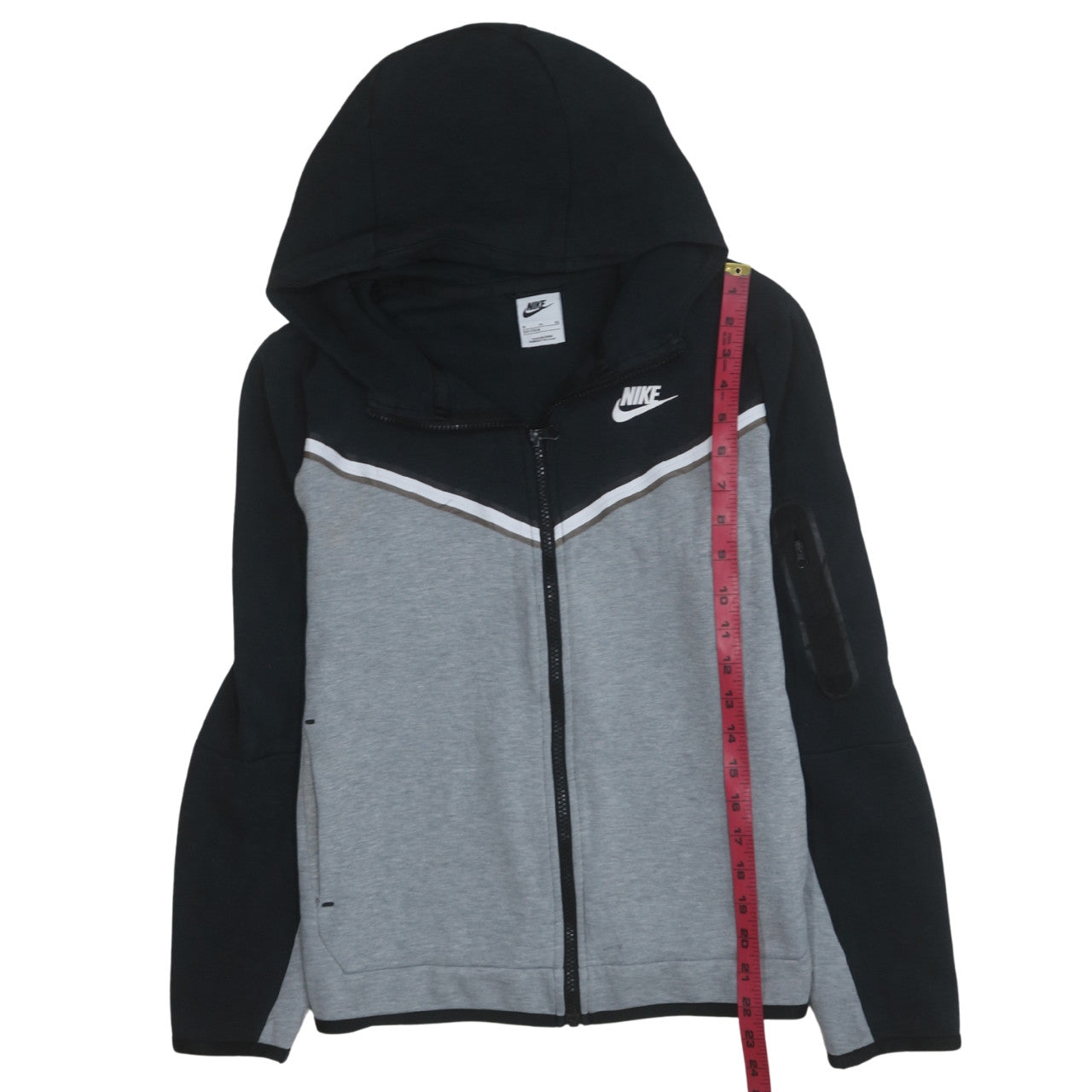 Nike Boys Grey & Black Full Zip Hoodie XL 158-170cm Hooded Sweatshirt