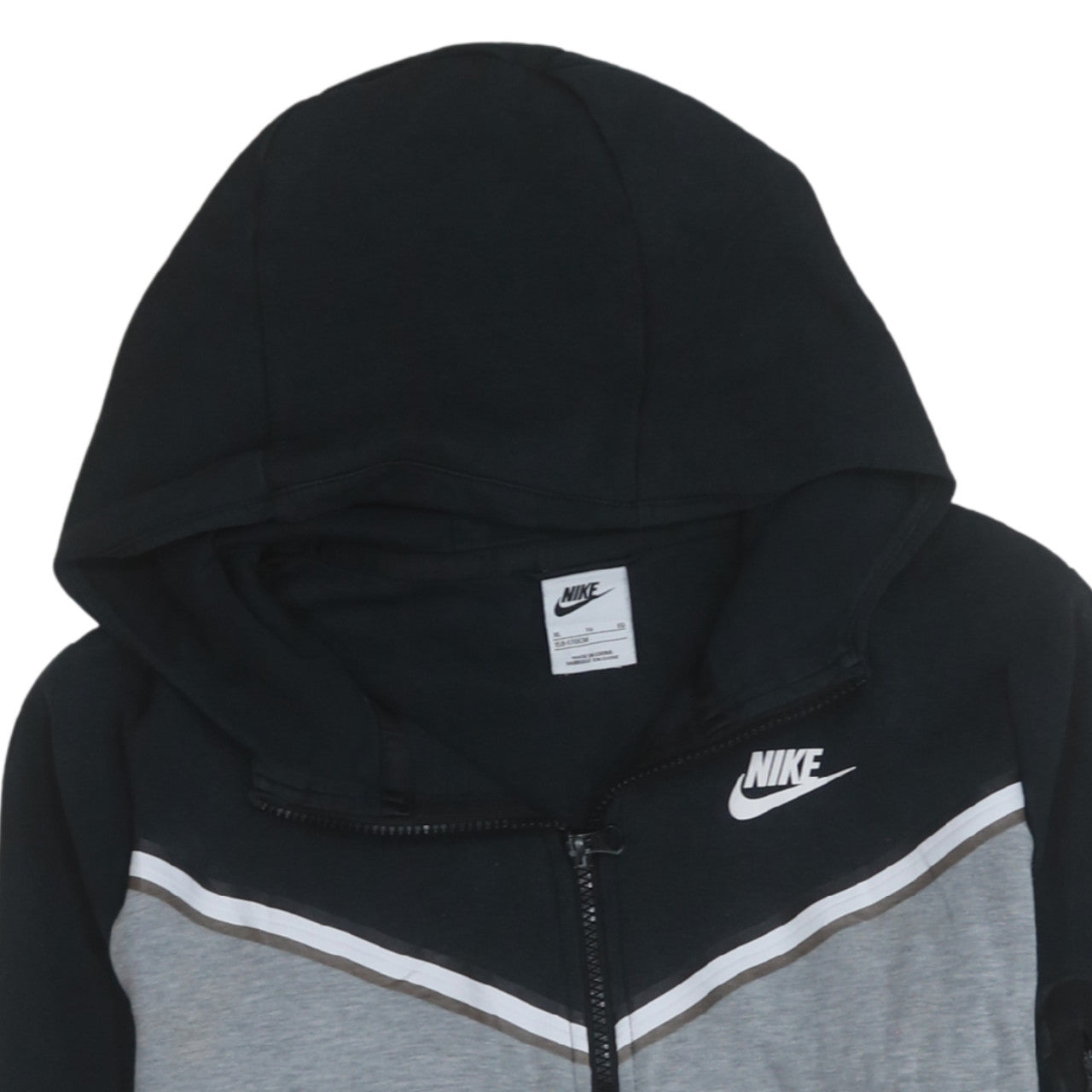 Nike Boys Grey & Black Full Zip Hoodie XL 158-170cm Hooded Sweatshirt
