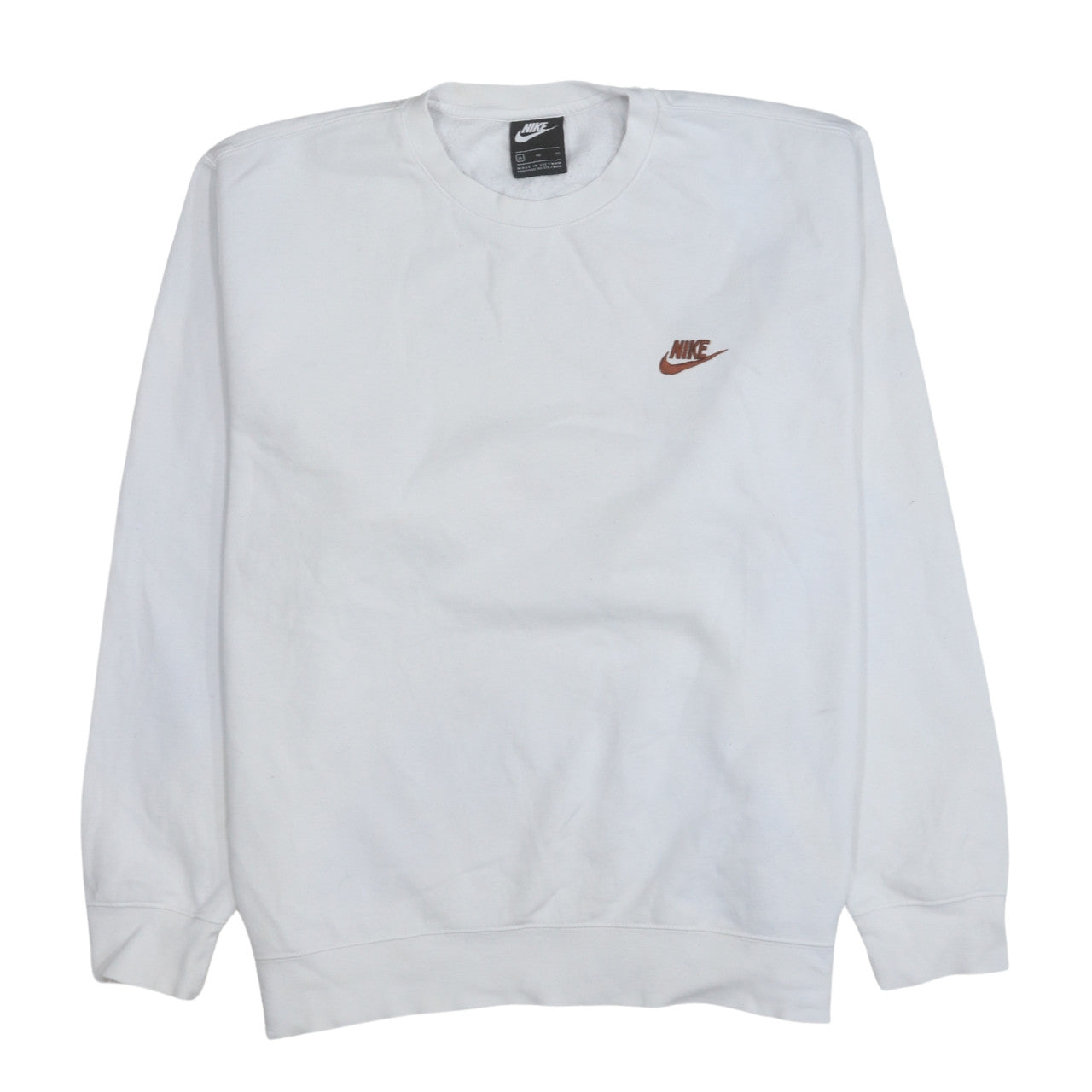 Nike Men's White XL Pullover Sweatshirt Crew Neck Fleece Sportswear