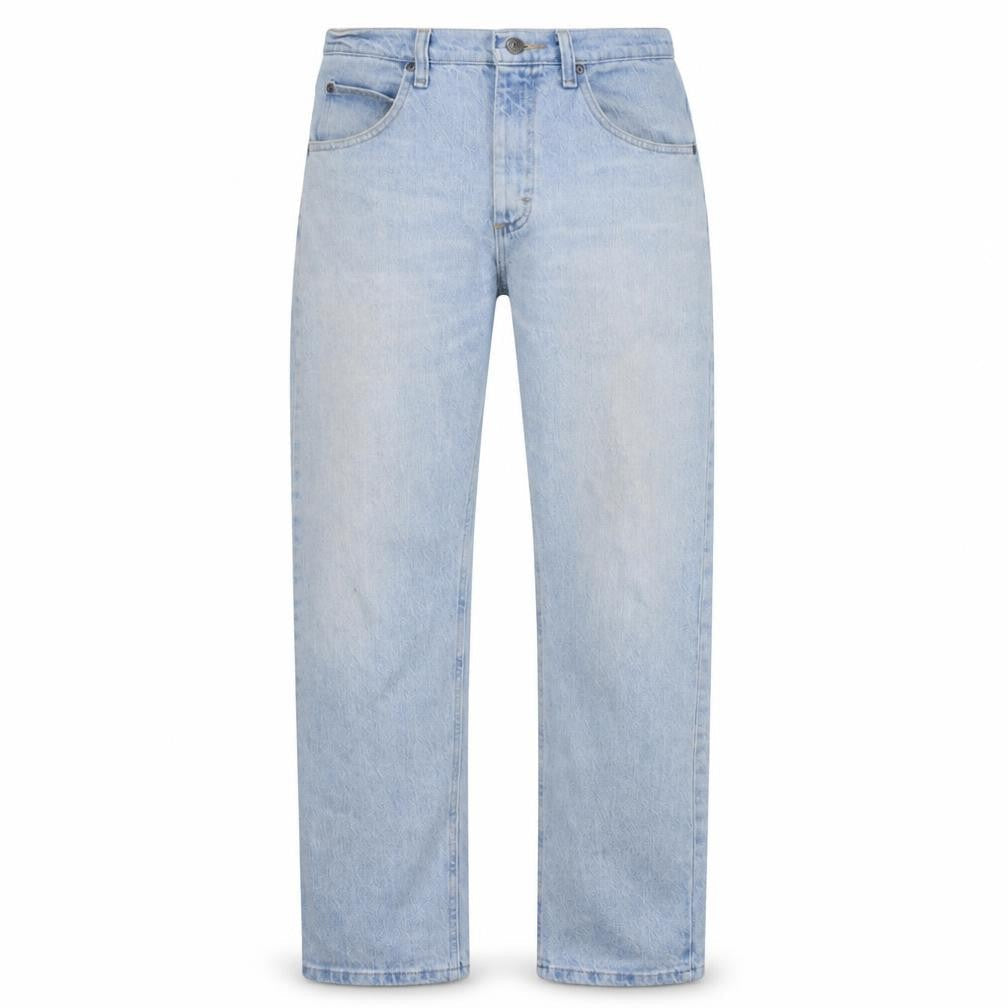 Wrangler Men's Blue 29x30 Light Wash Straight Fit Denim Jeans