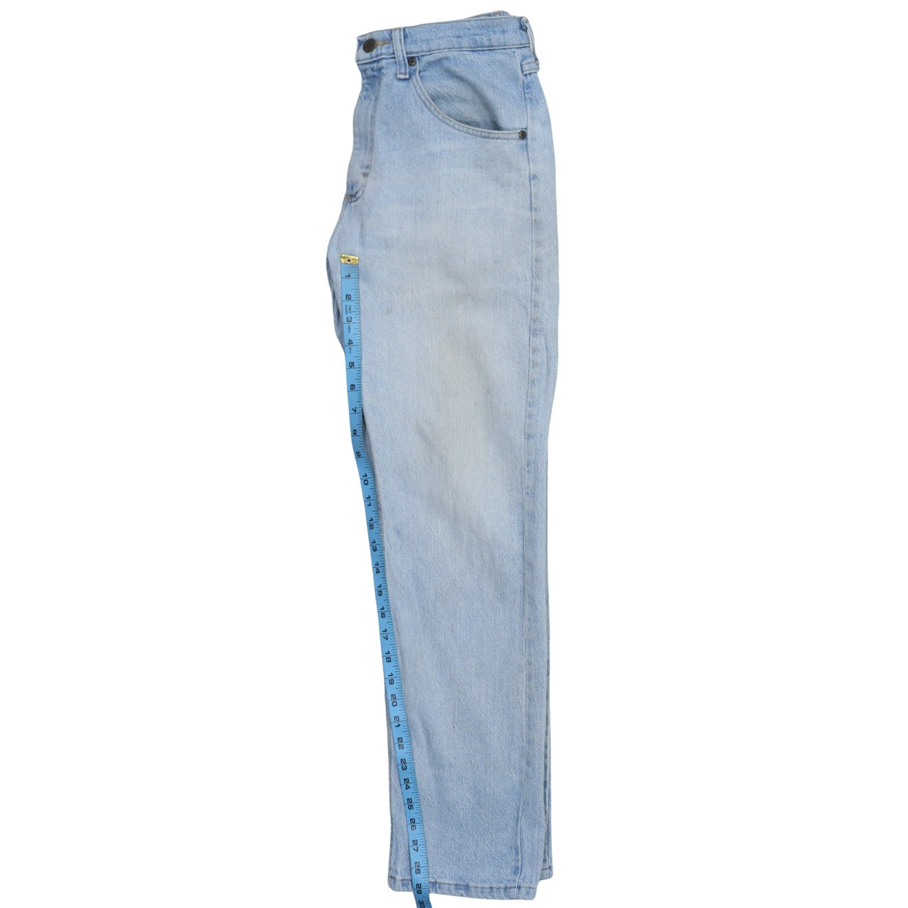 Wrangler Men's Blue 29x30 Light Wash Straight Fit Denim Jeans