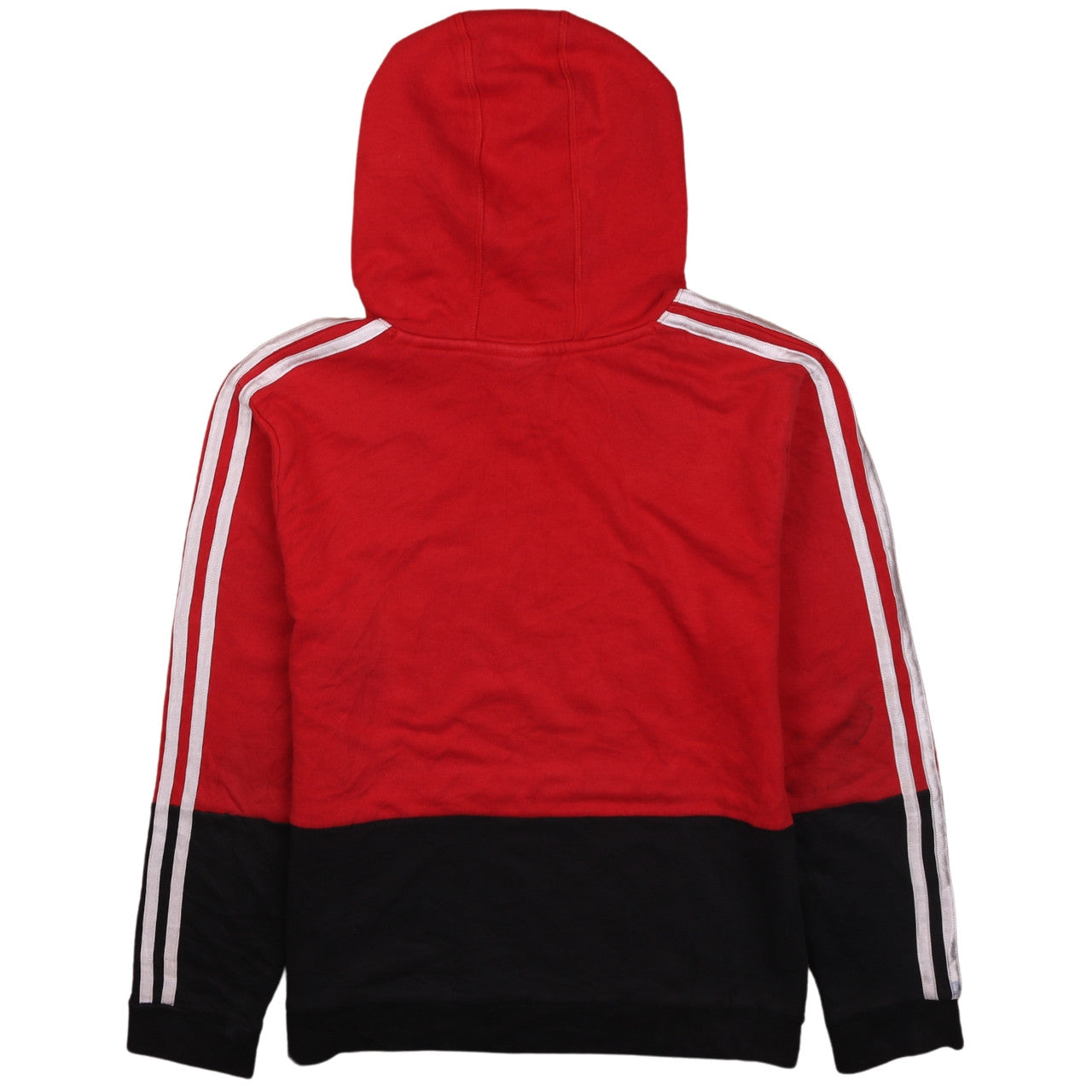 Adidas Boys Red Black Pullover Hoodie 14-16 Years Cotton Blend