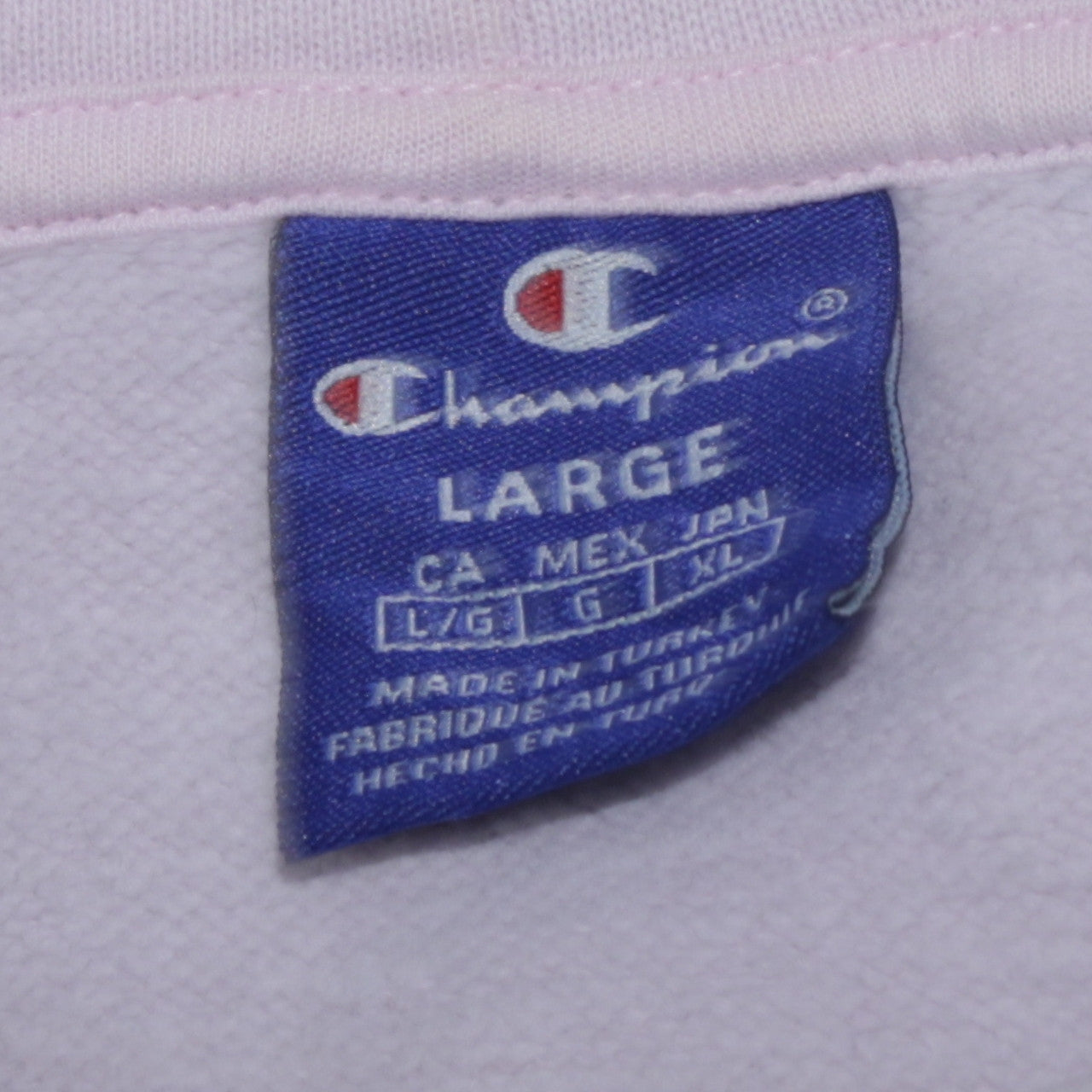 Champion Womens Light Pink Pullover Hoodie Large Cotton Logo Trim