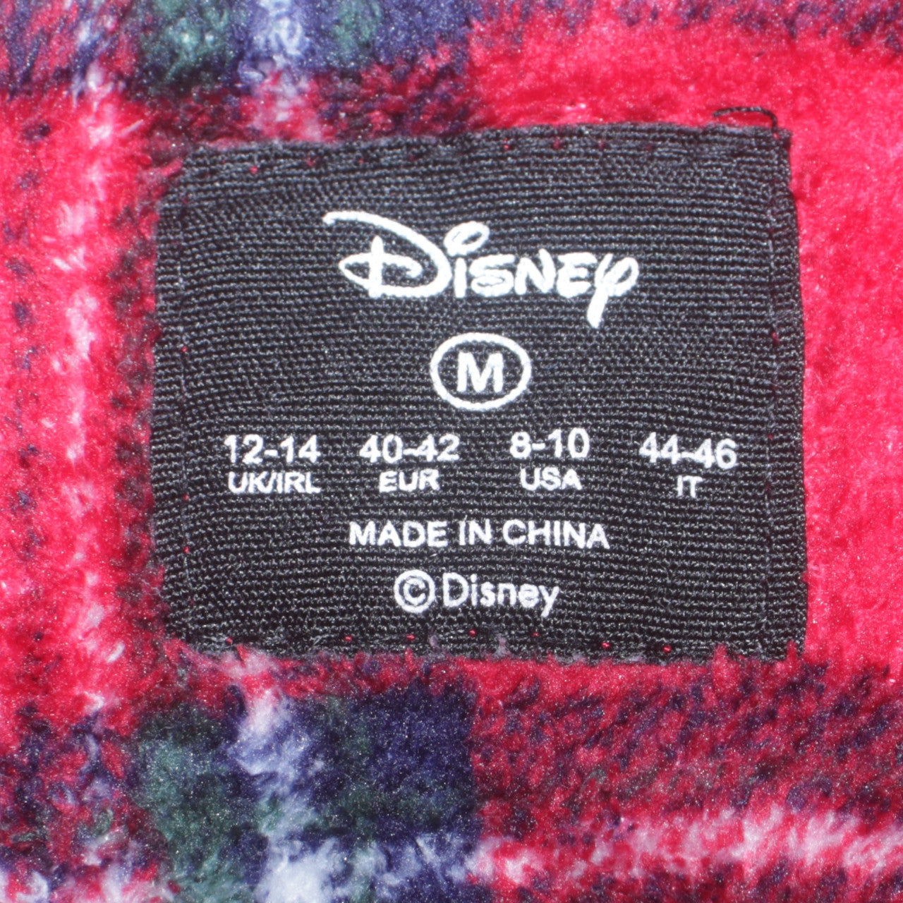 Disney Women Red Fleece Minnie Mouse Pyjama Top Size 12-14