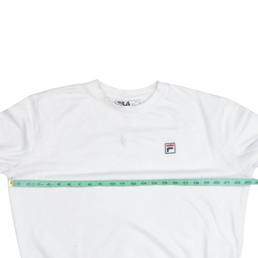 FILA Men's White Crew Neck Logo Sweatshirt Size L Pullover